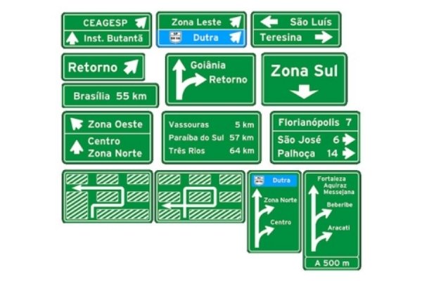 cores das placas de trânsito