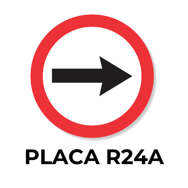 placa r24a - sentido de circulação da via ou pista