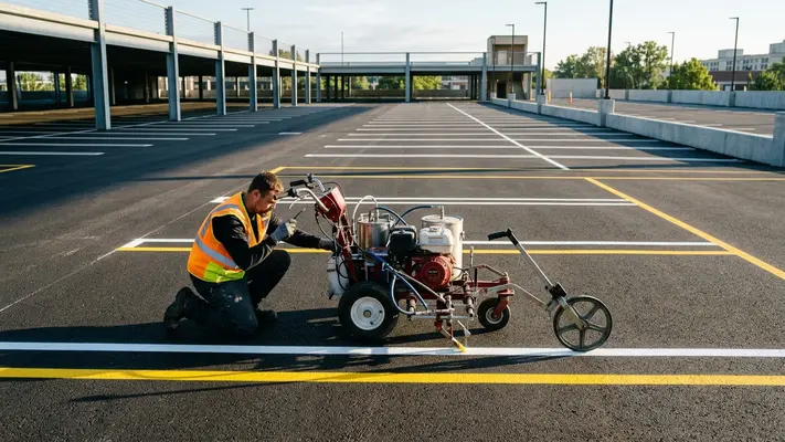 demarcação de vagas de estacionamento